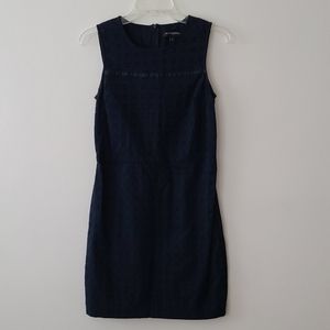Navy eyelet sheath dress